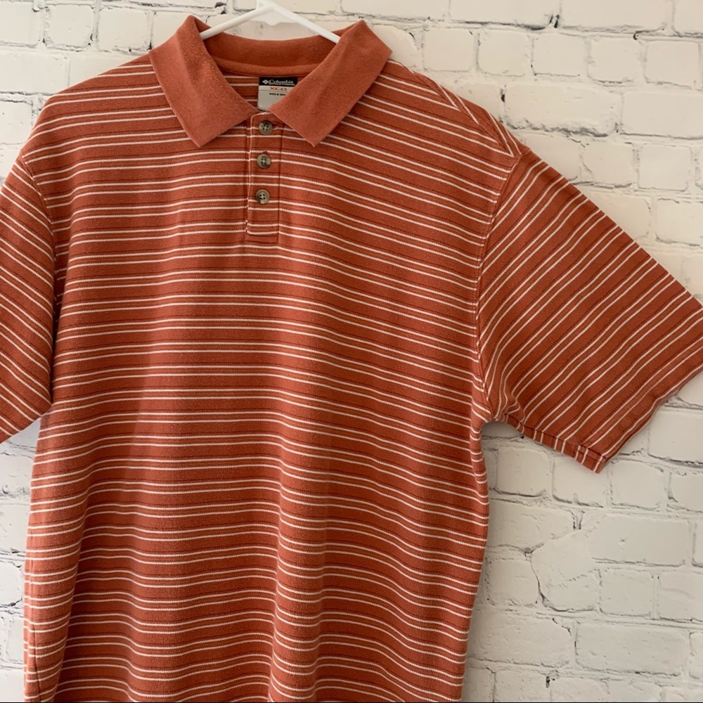 Columbia men’s striped short sleeve polo shirt | size Large - Picture 2 of 10